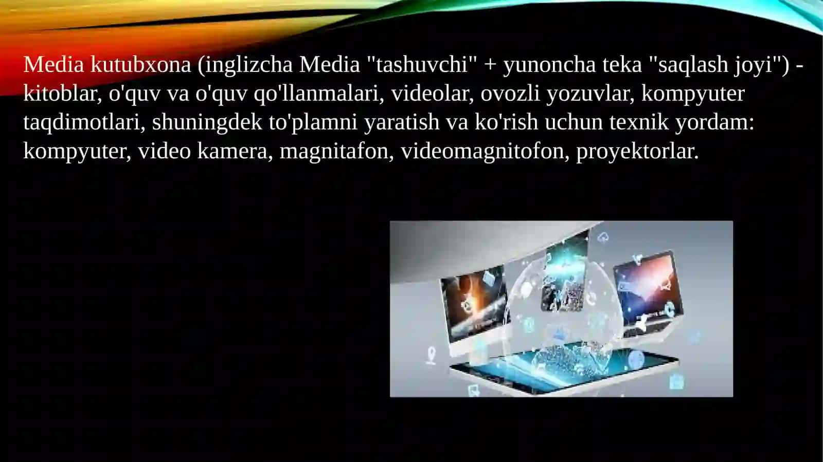 Mediateka bilan ishlashda kompyuterning periferik uskunalari ulash va sozlash 3