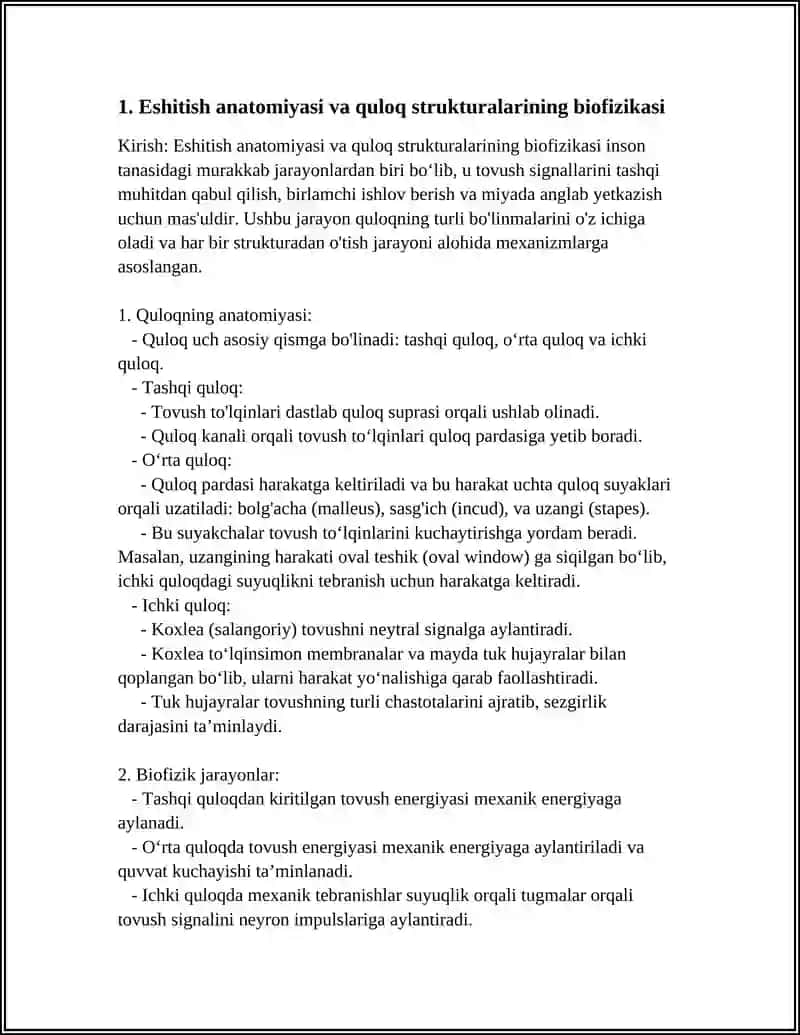 ESHITISH BIOFEZIKASI ELEMENTLARI. KOXLEAR IMPLANTATSIYA ASOSLARI 3