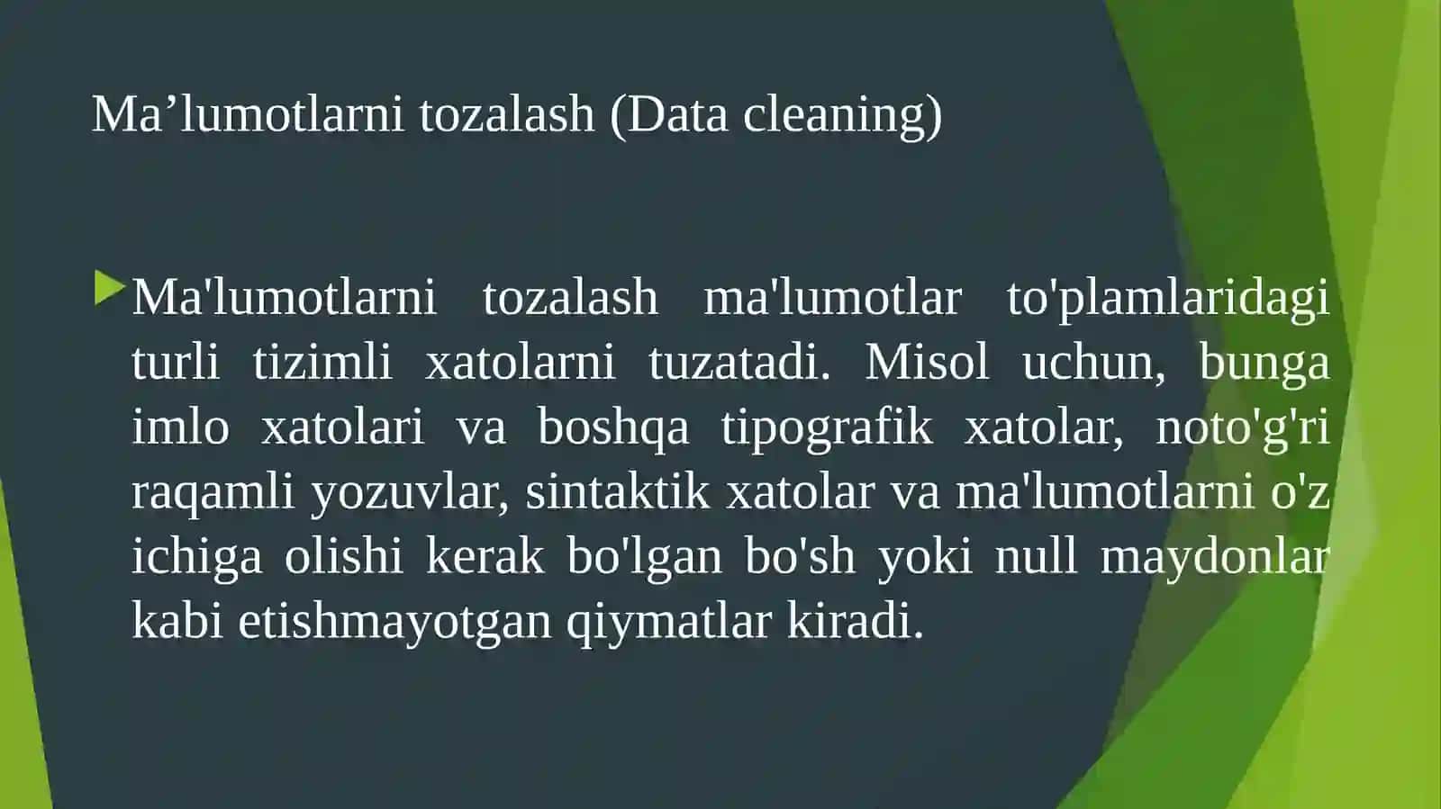 Ma'lumotlarni tozalash (Data cleaning) 3