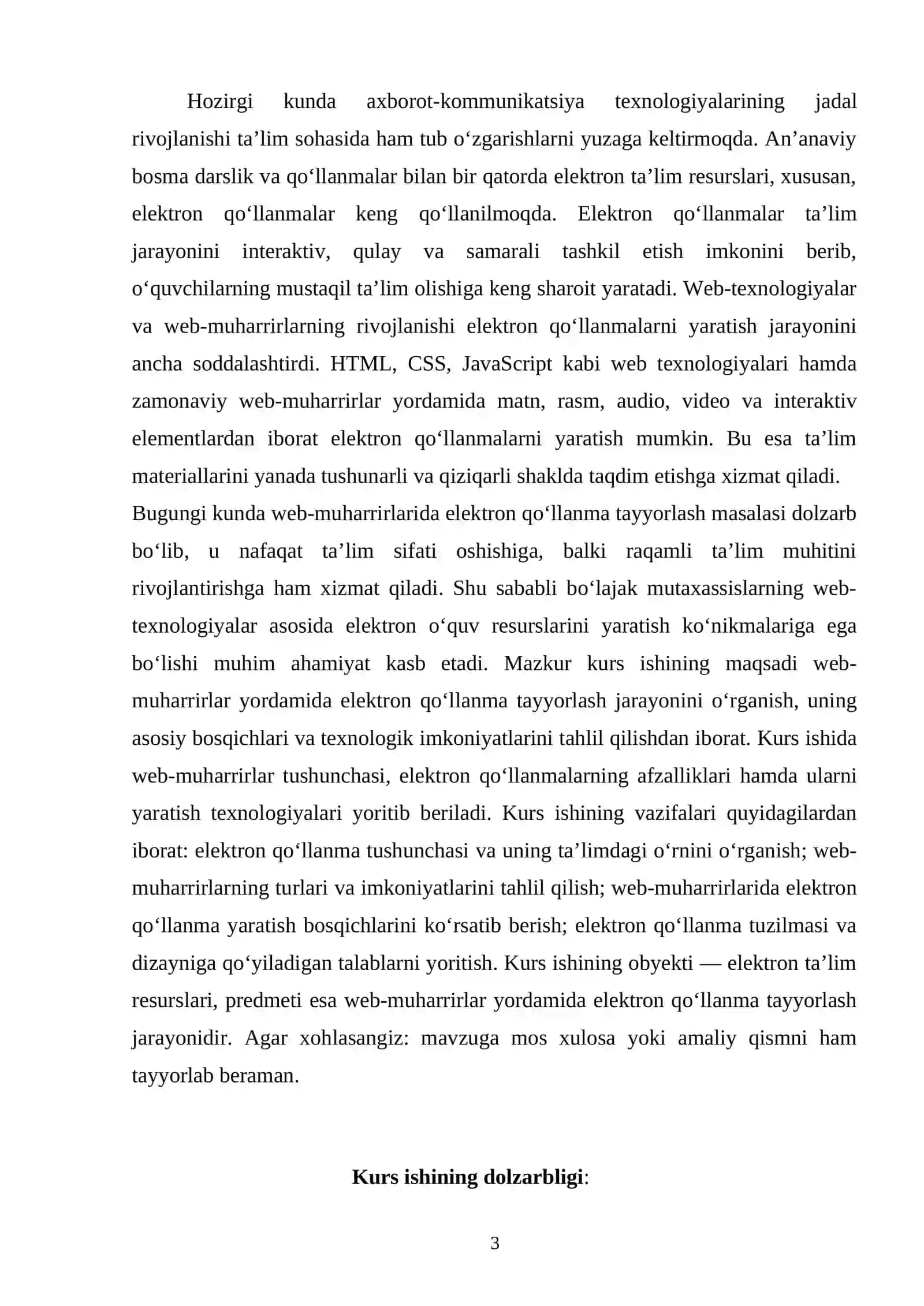 Web-muxarrirlarida electron qo’llanma yaratish 3