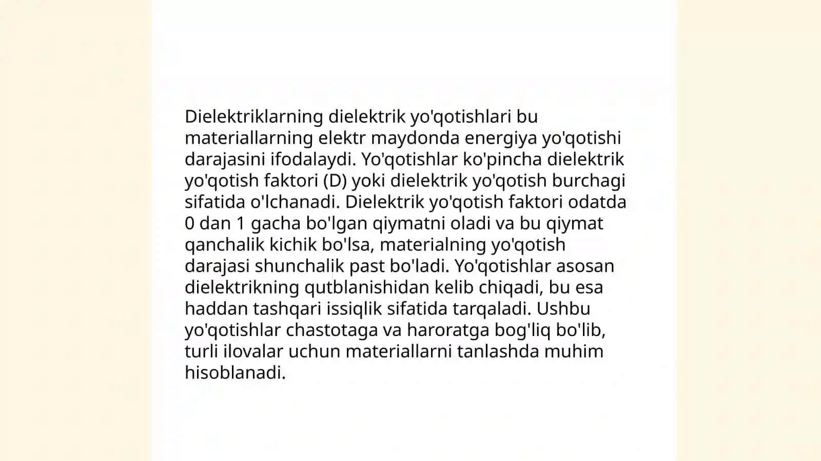 Dielektriklarda energiya isrofi 3