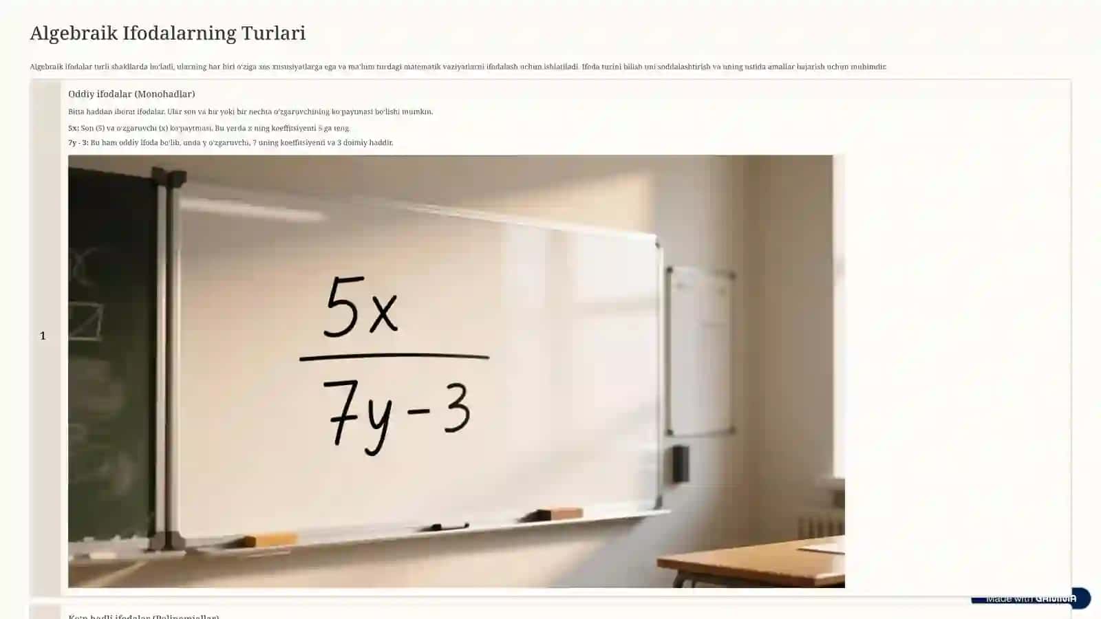Algebraik Ifodalar: Asoslar va Amaliyot 3