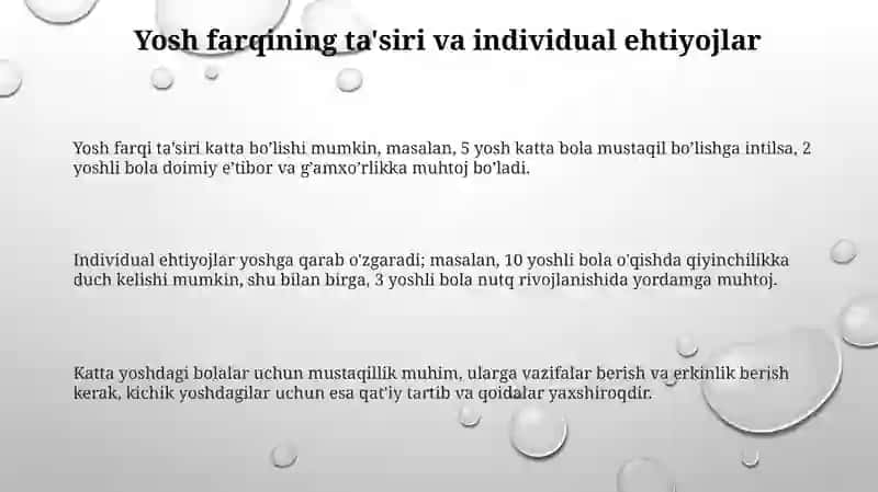 Turli yoshdagi bolalarni tarbiyalash 3
