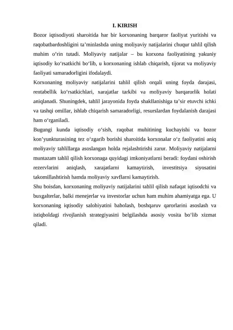 Korxona moliyaviy natijalarini taxlili 3