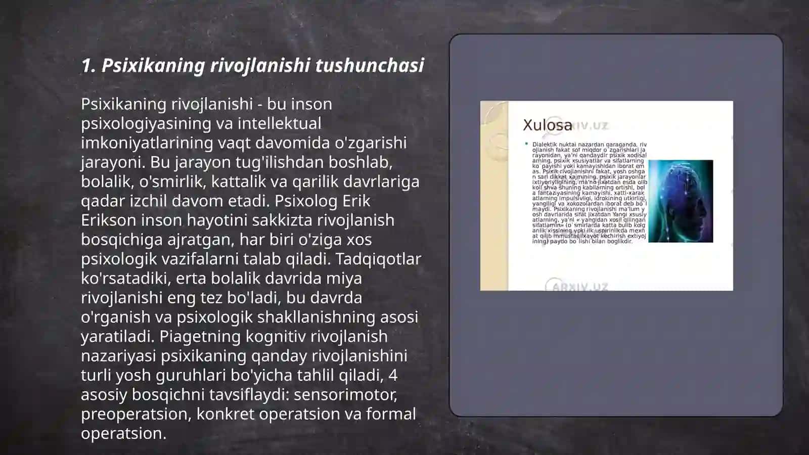 Psixika evolyutsiya va vujudga kelishi 3