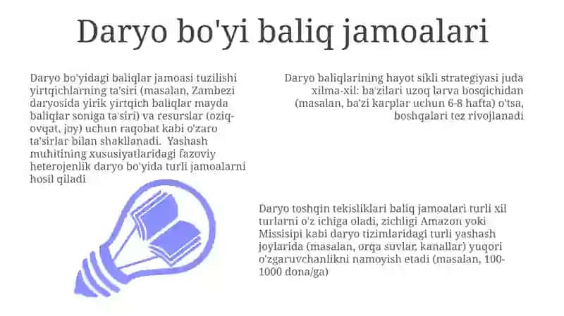 Daryo bo'yi baliq jamoalari 3