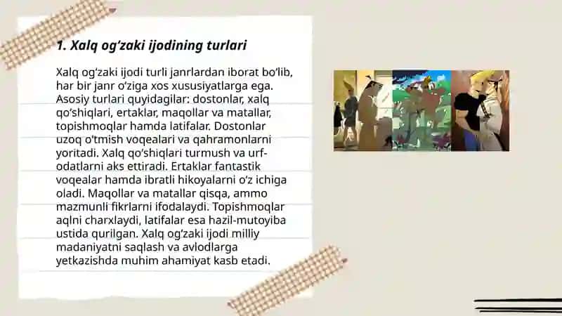 Xalq ogʻzaki ijodining turlari 3