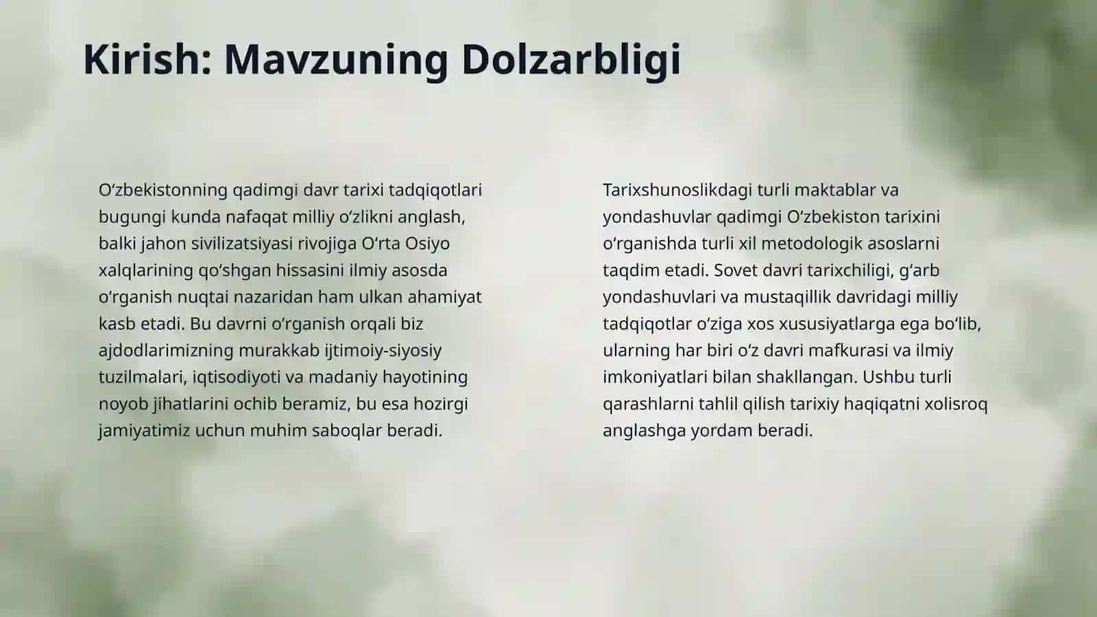 Oʻzbekistonning qadimgi davr tarixi tarixshunoslik tahlili 3