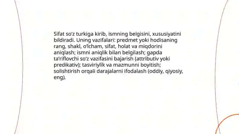 Sifatning ta'riflari 3