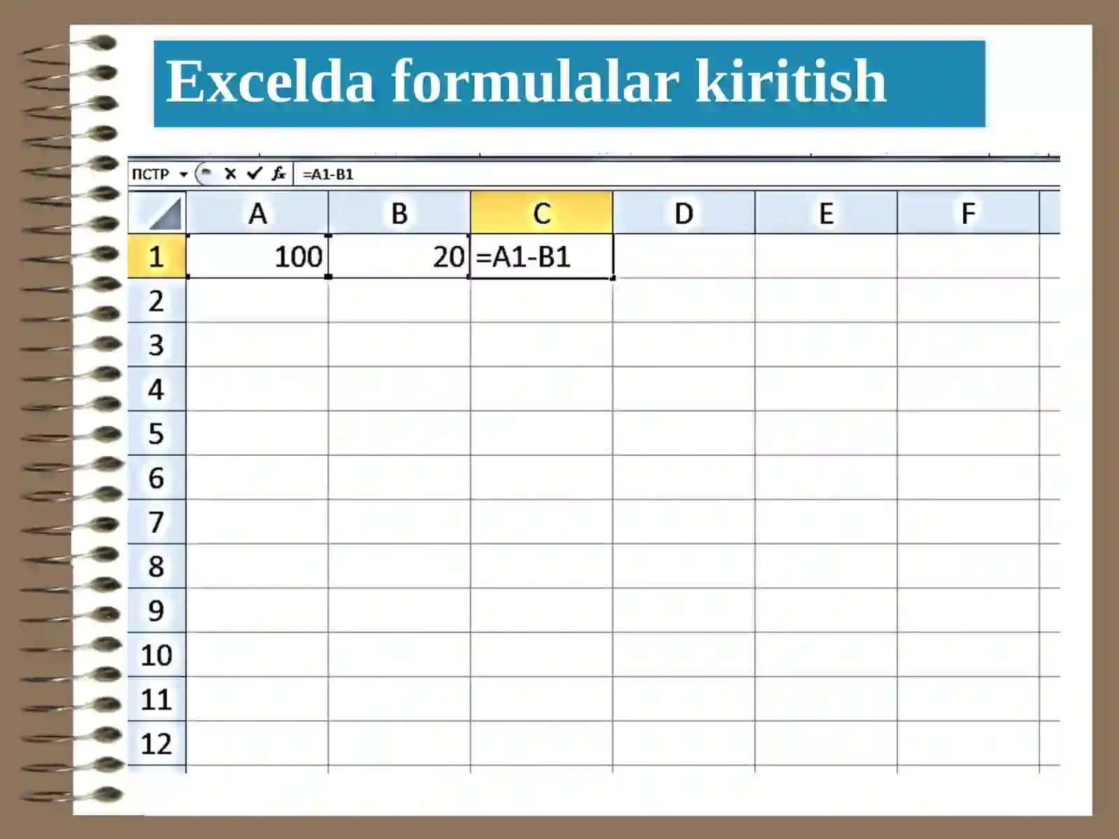 MsExceldasturidamatematikamallarvafunksiyalarniqo’llash 3