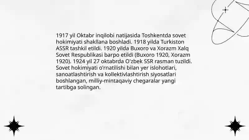 Sovet hokimiyatining O'zbekistonga o'rnatilishi 3