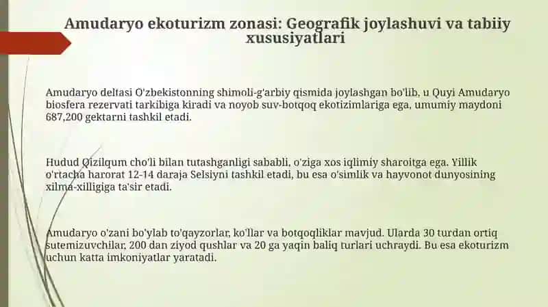 Amudaryo ekoturizm zonasi 3