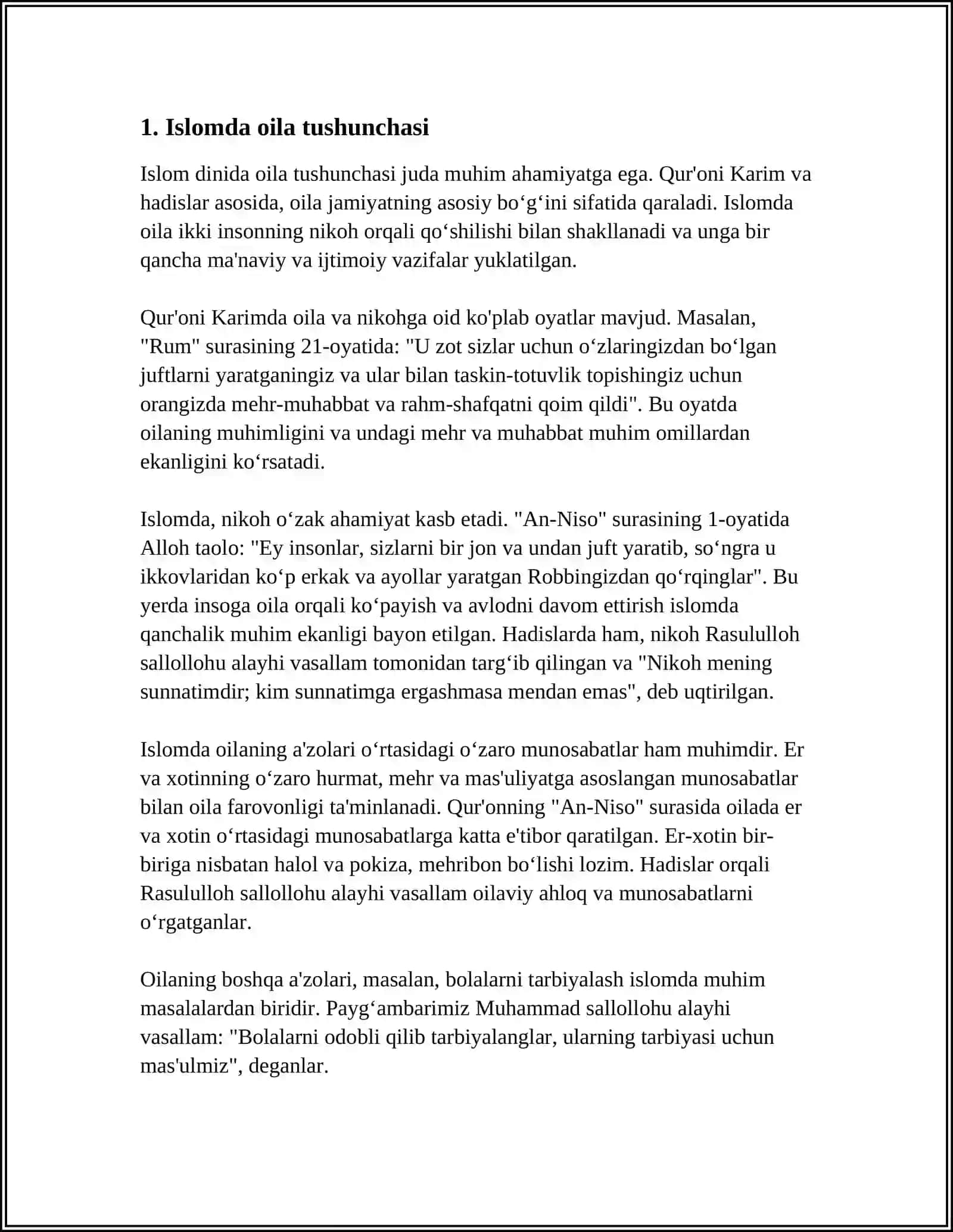 Mavzu: ISLOMDA OILA VA MEROS HUQUQI 3