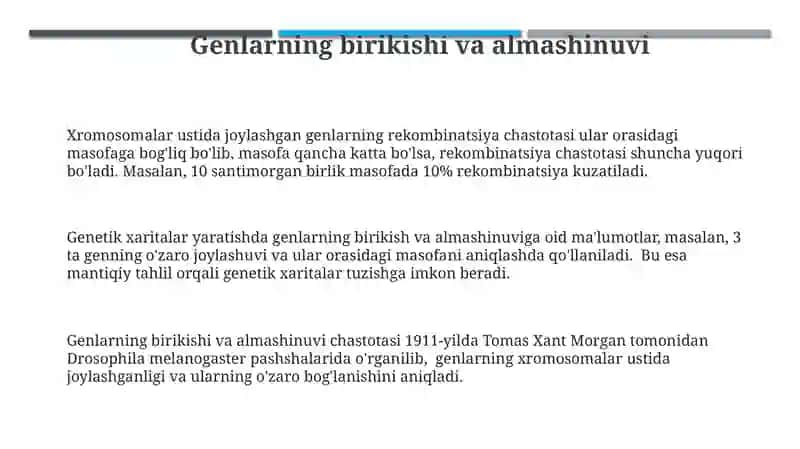 Genetika asoslari va morgan qonunlari 3