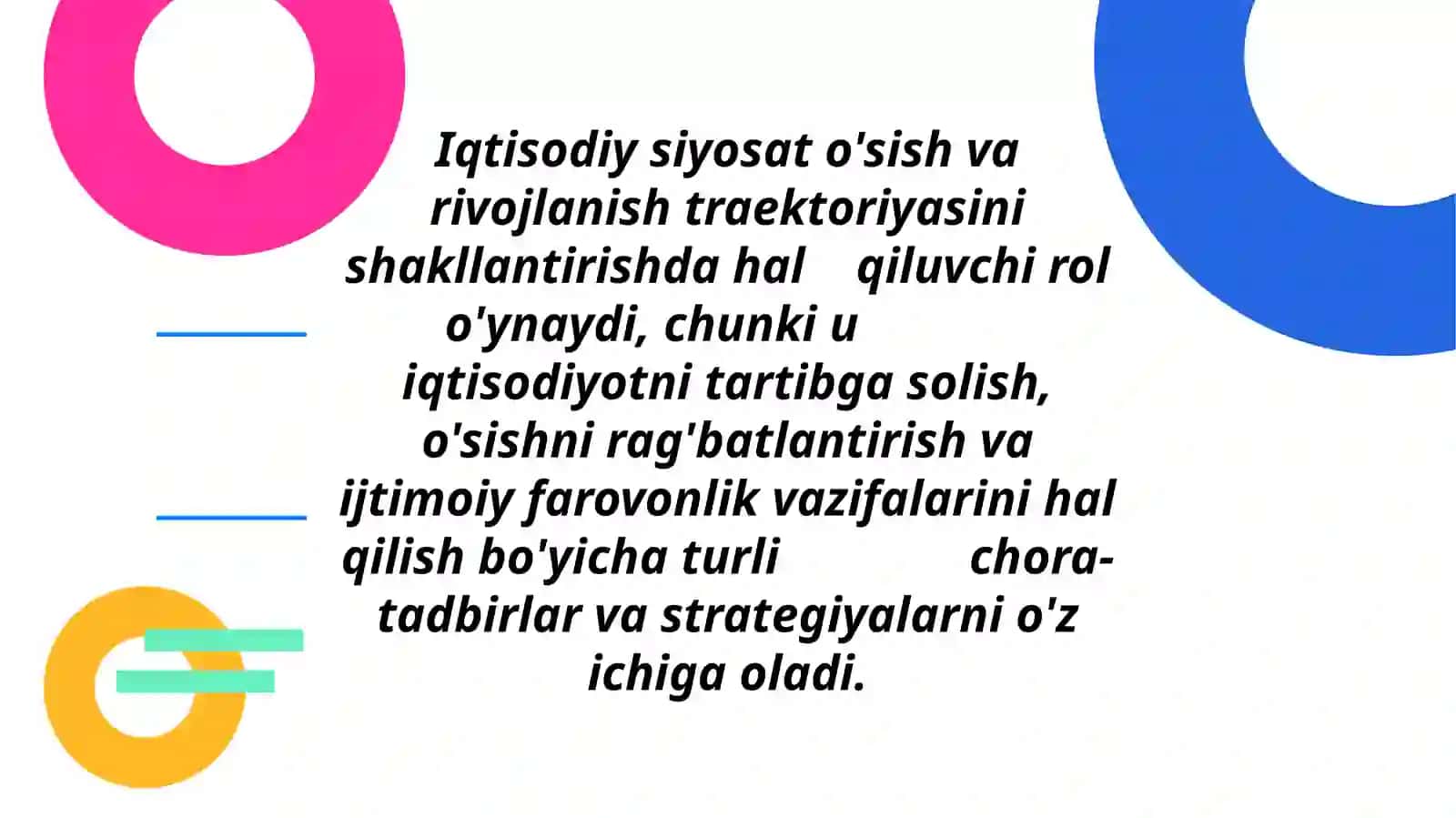 Yuksalish, rivojlanish va iqtisodiy siyosat 3