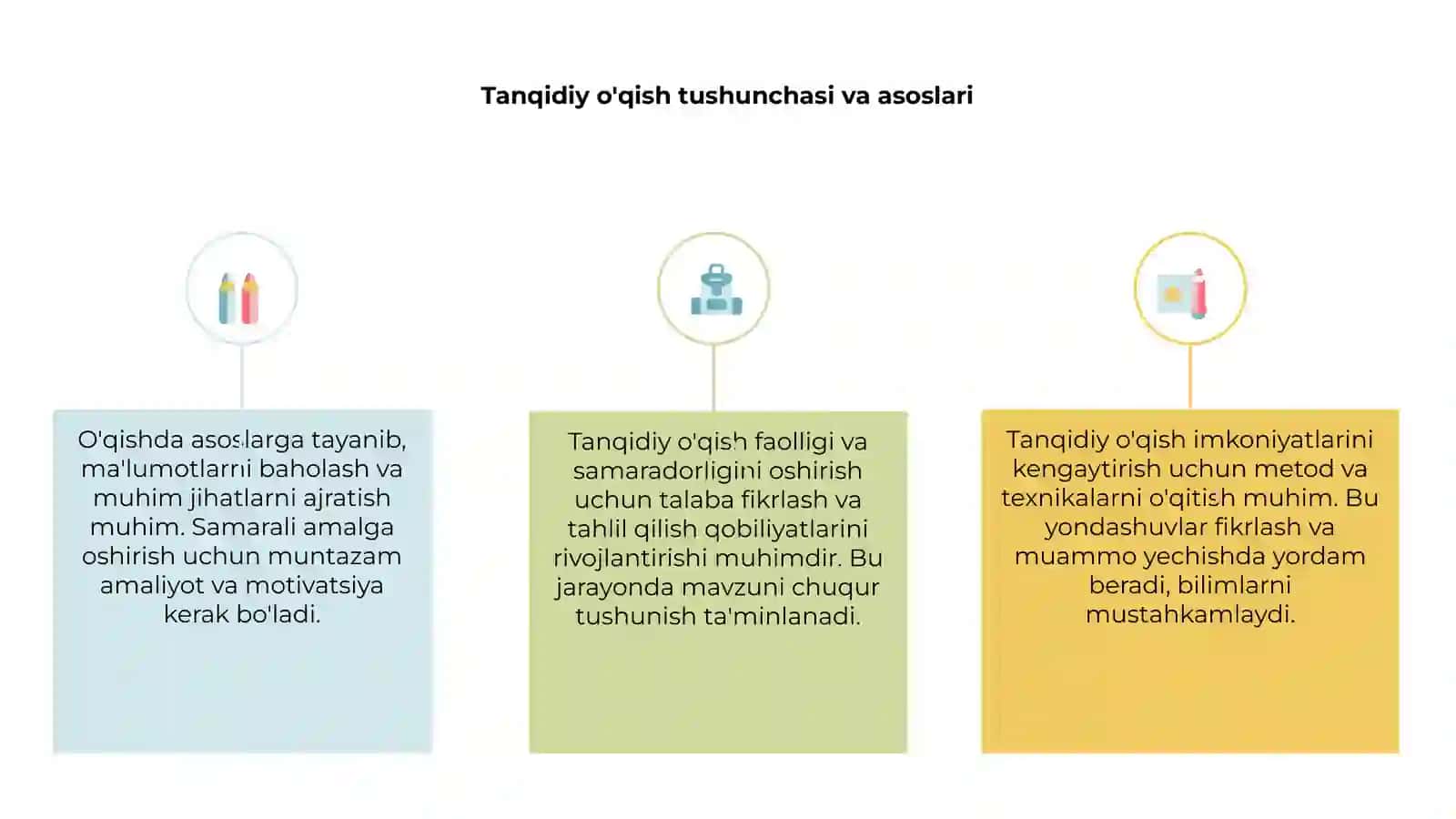 Tanqidiy o'qish va samarali amalga oshirish omillari 3