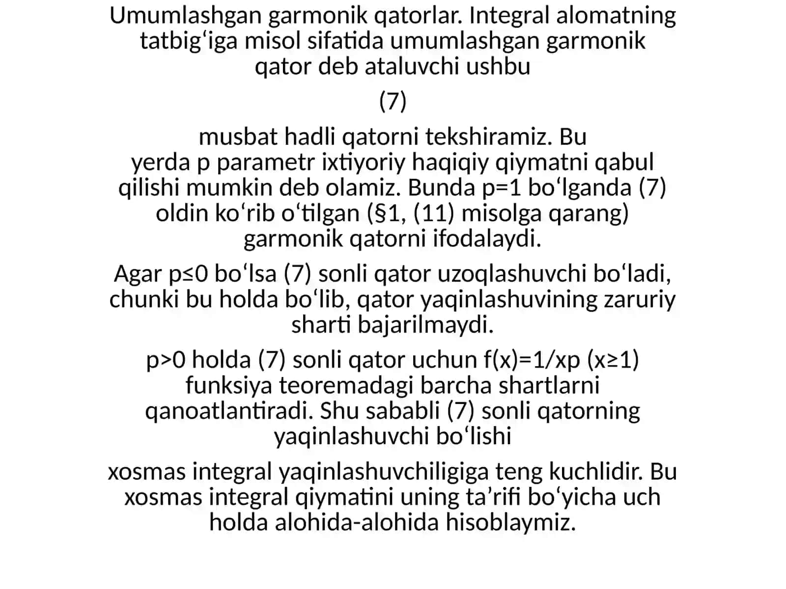 Umumlashgan garmonik qatorlar 3
