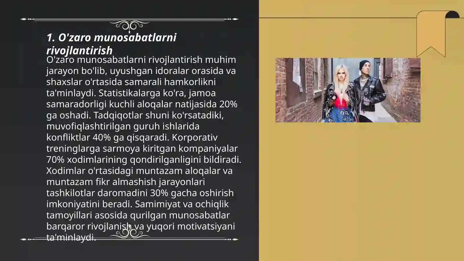 O'zaro munosabatlarni rivojlantirish 3