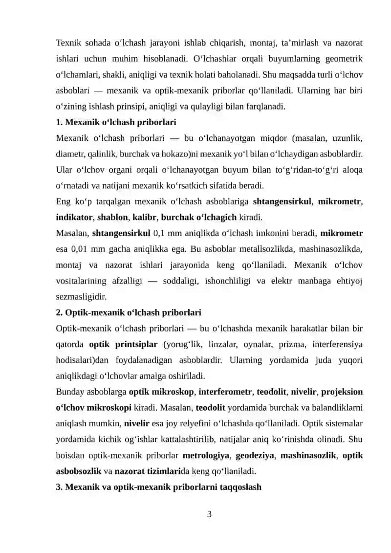 Mexanikaviy oʻlchash probirlari. Optik mexanik oʻlchash probirlari 3