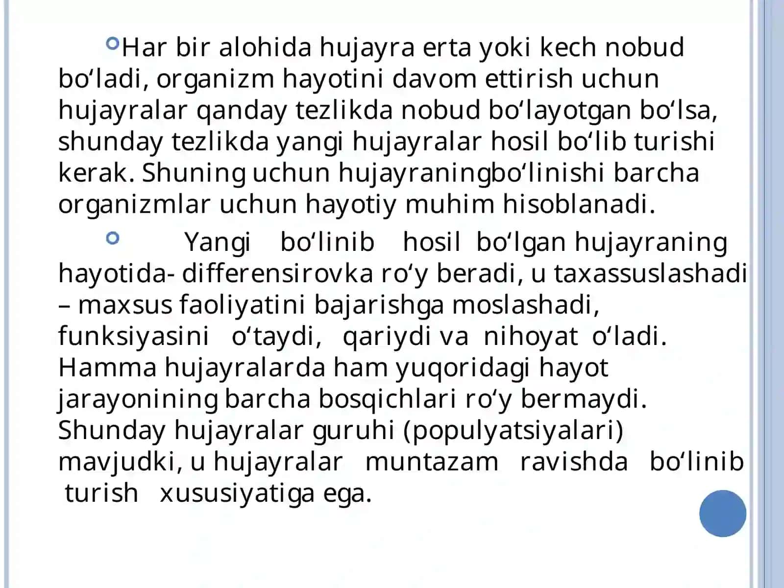 Interfaza davrlar va mitoz fazalari 3