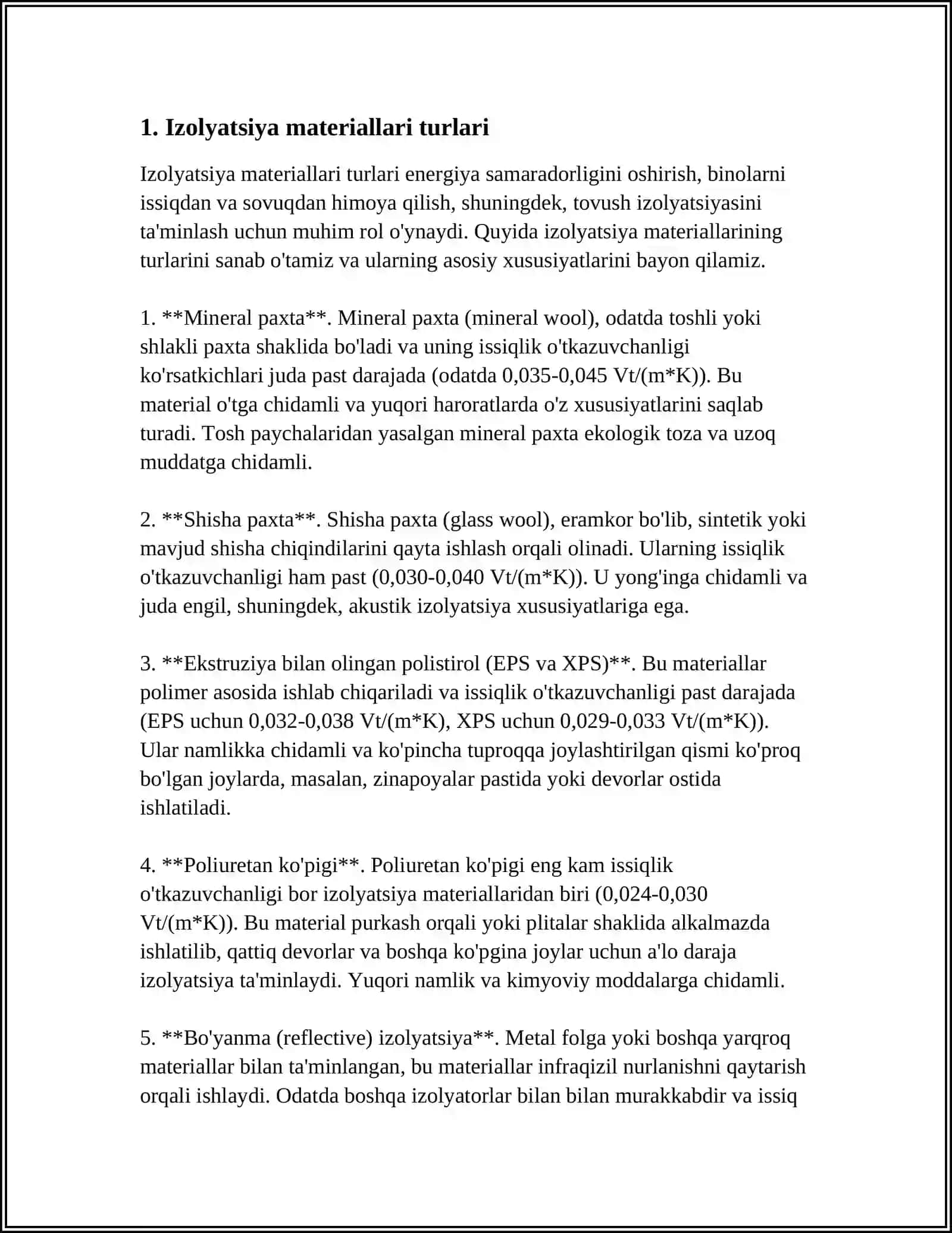 Izolyatsiya materiallari turlari 3