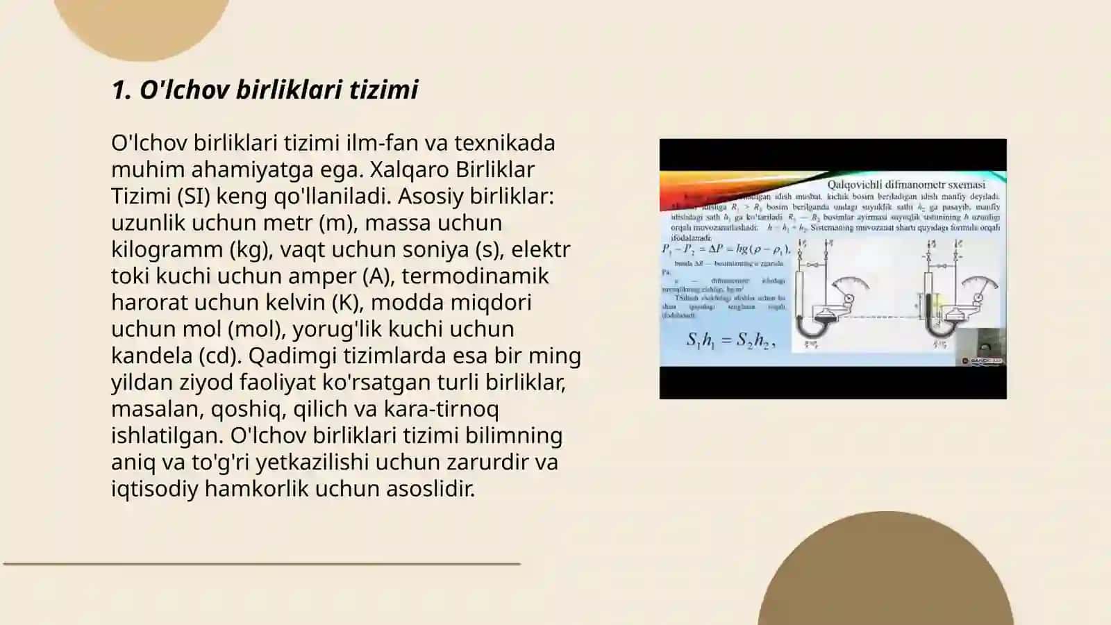 O'lchov birliklari tizimi 3