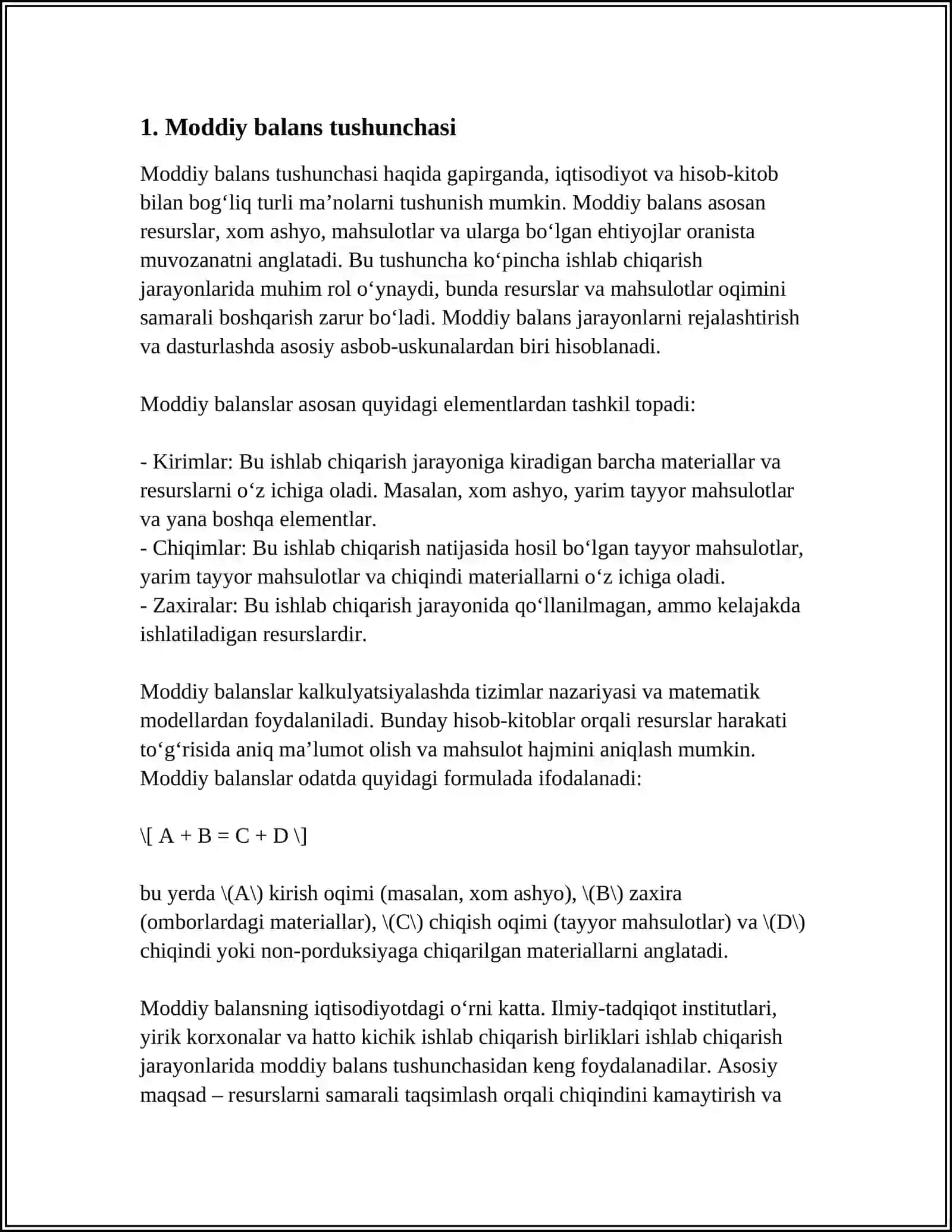 MODDIY BALANSNI TUZISH USULLARI 3