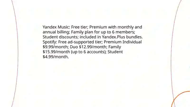 Yandex Music vs Spotify Pricing and Subscription Tiers 3