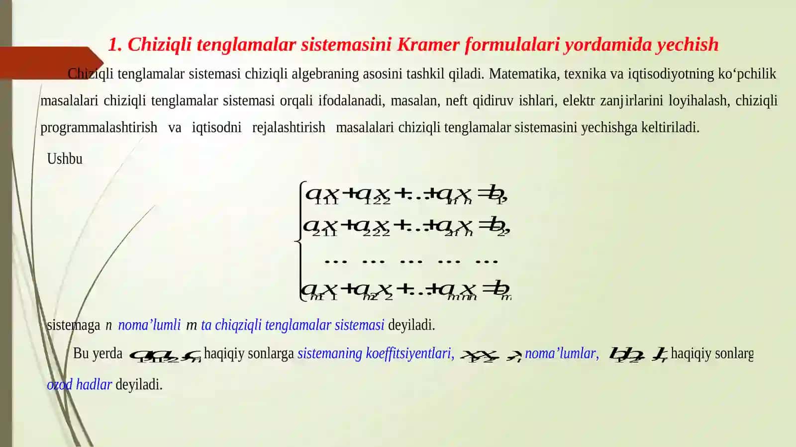 Chiziqli tenglamalar sistemalari 3
