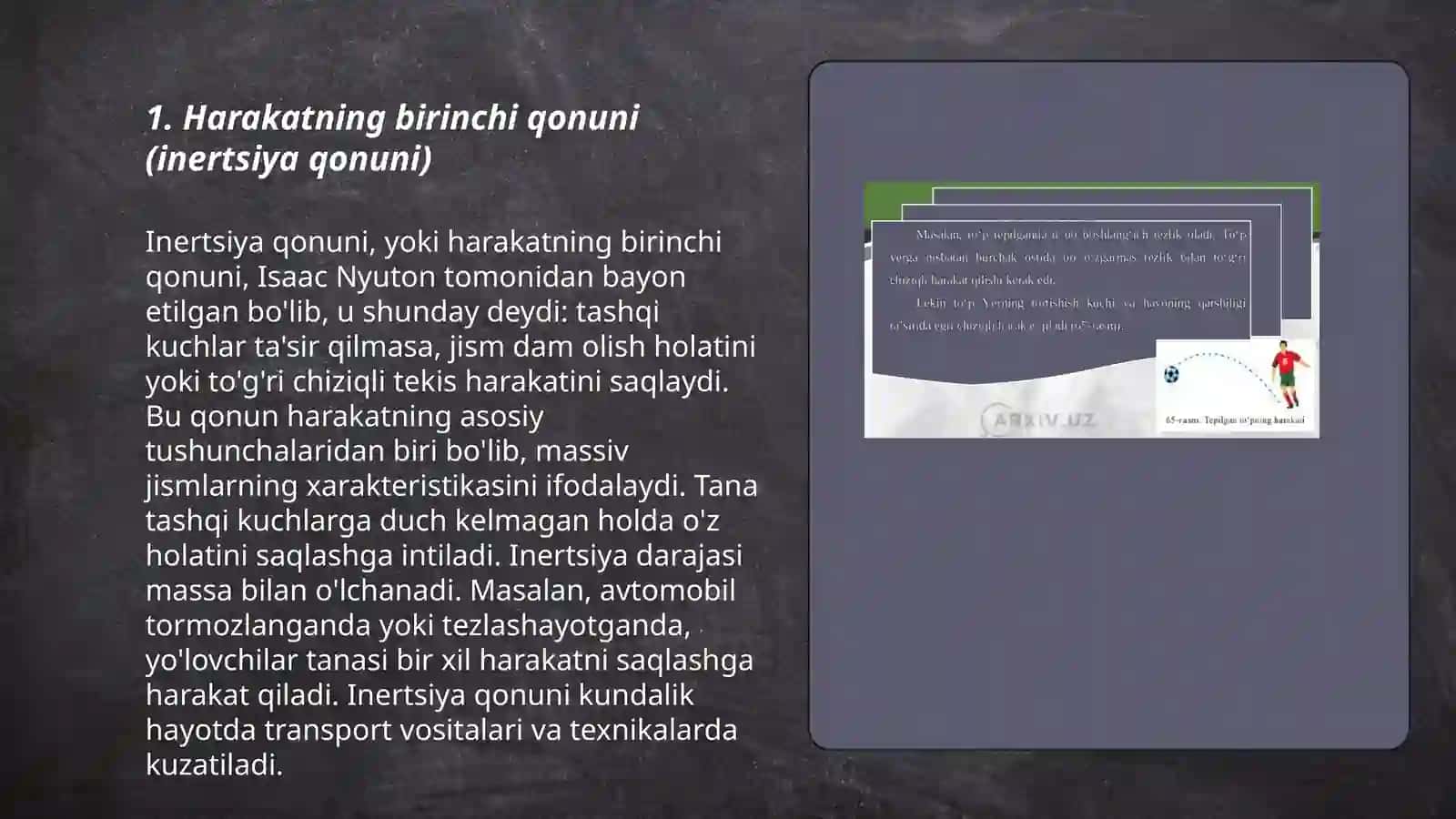 Nyutonning harakat qonunlari 3