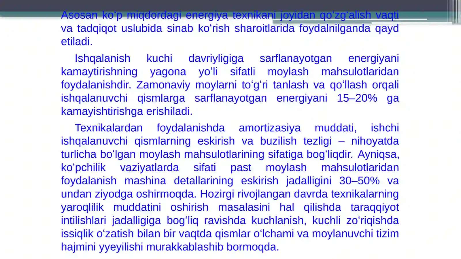 ИЧКИ ЁНУВ ДВИГАТЕЛЛАРИ УЧУН МОЙЛАР 3