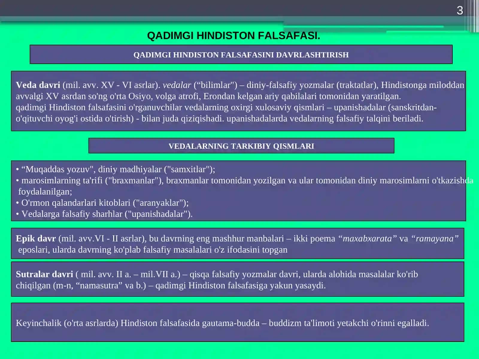 FALSAFIY TAFAKKUR TARIXI. SHARQ FALSAFASI 3
