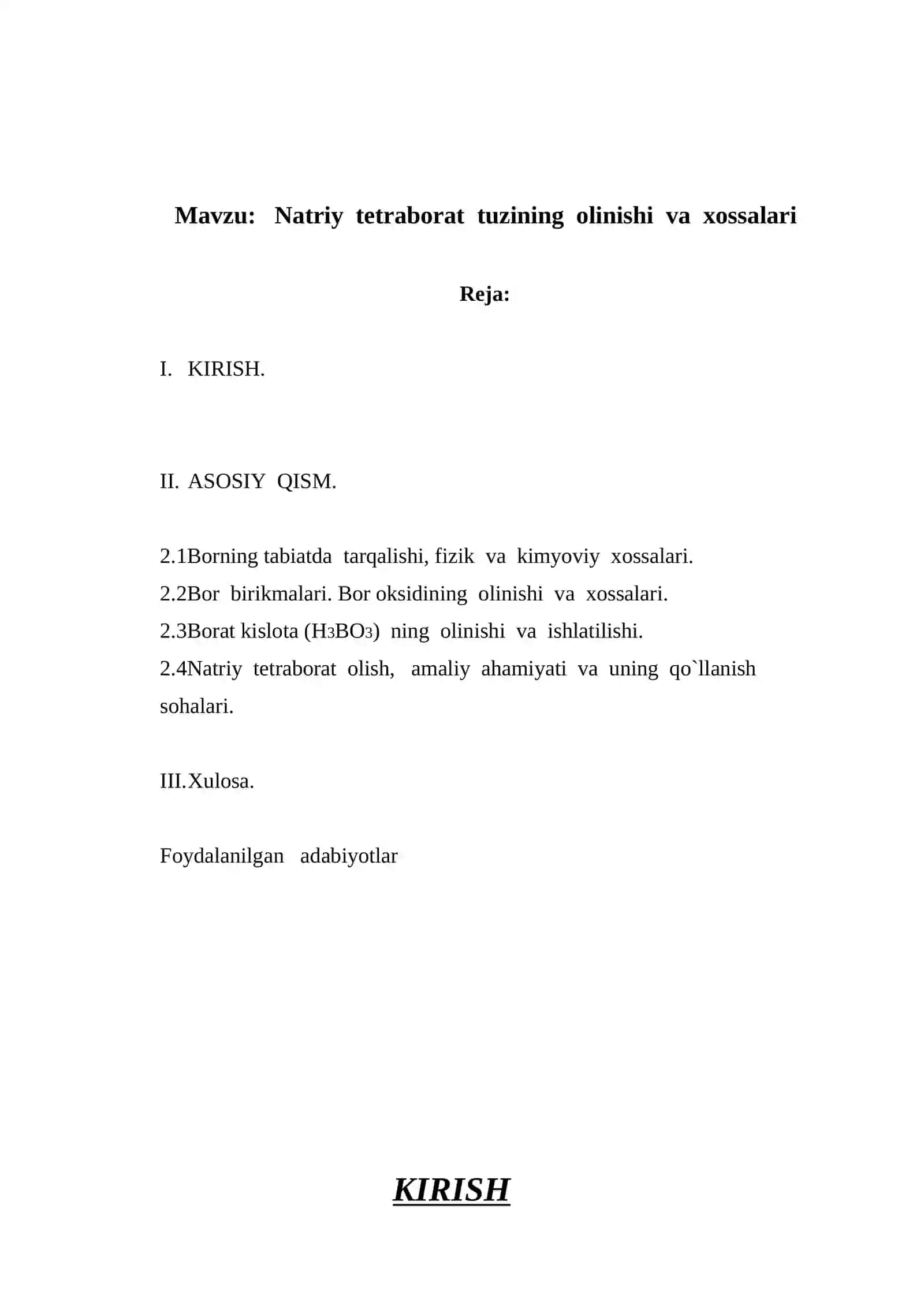 Natriy tetraborat tuzining olinishi va xossalari 3