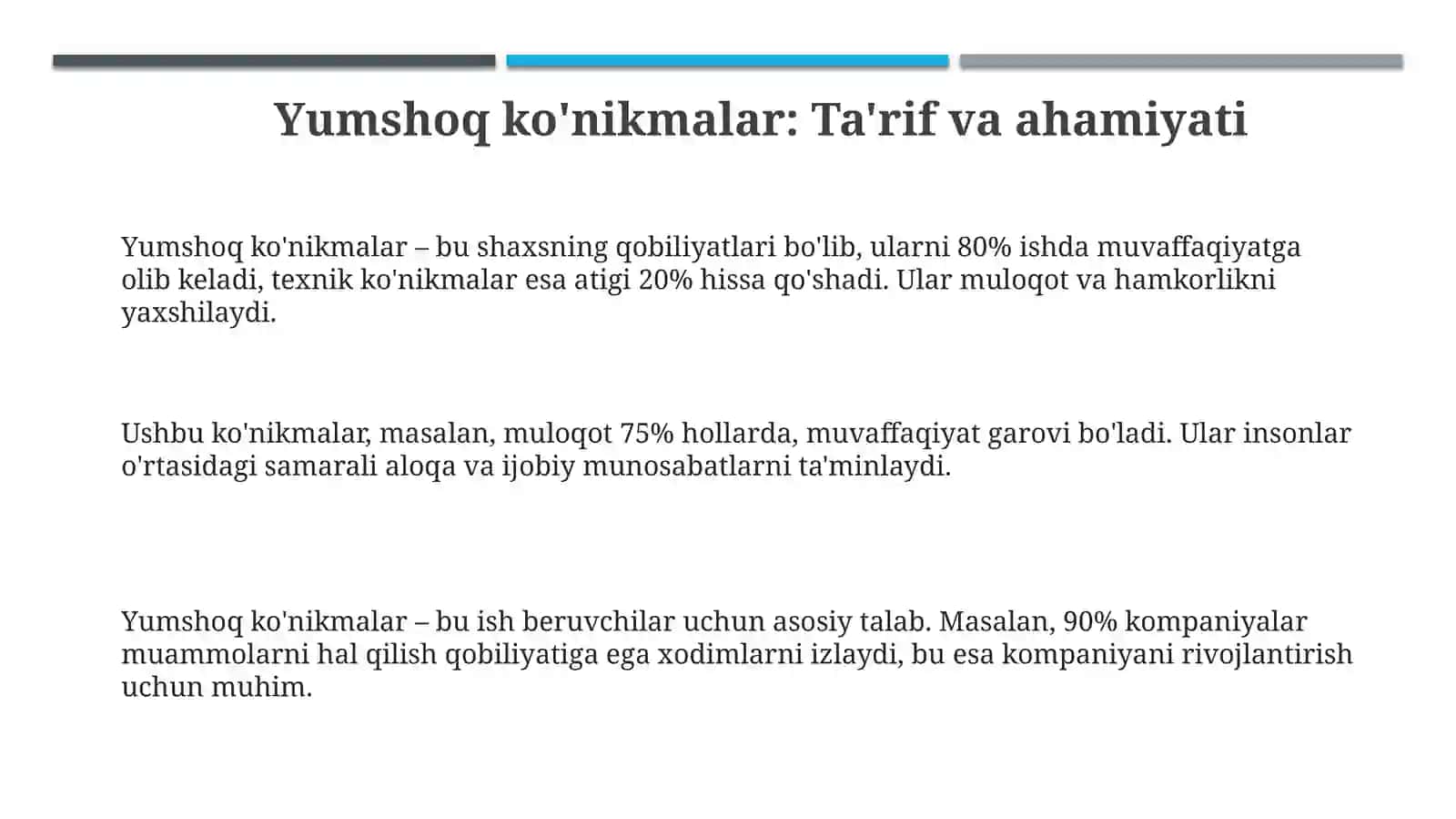 Yumshoq ko'nikmalar 3