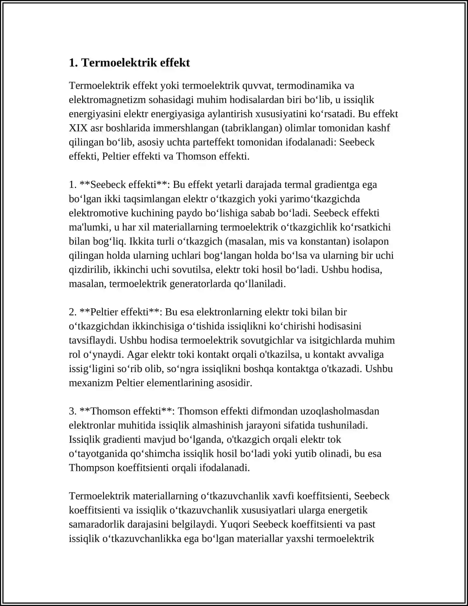 TERMOELEKTRIK HODISALARI 3