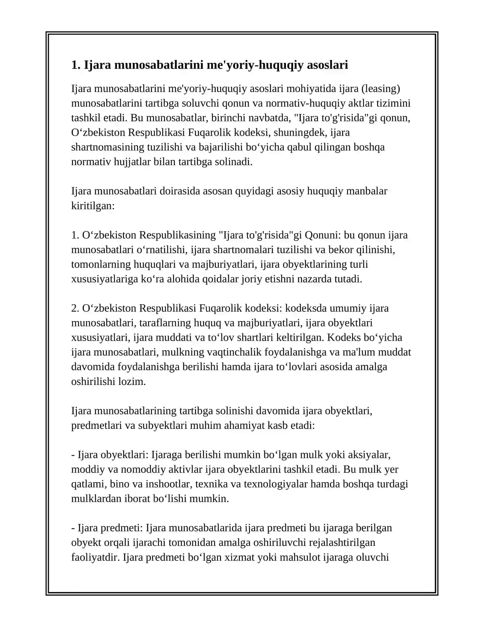 IJARA MUNOSABATLARINI TARTIBGA SOLISH 3