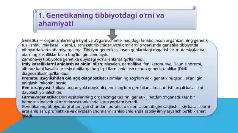 Genetika va tibbiyot 3