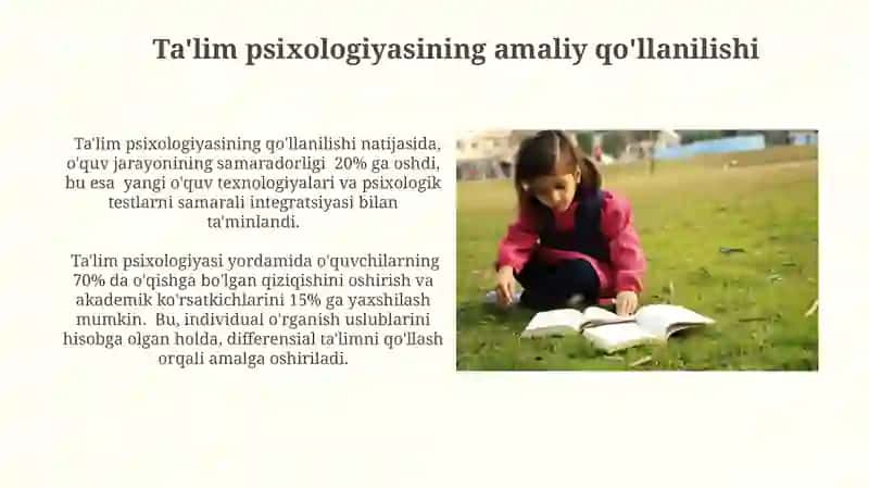 Ta'lim psixologiyasining maqsadi vositalari 3