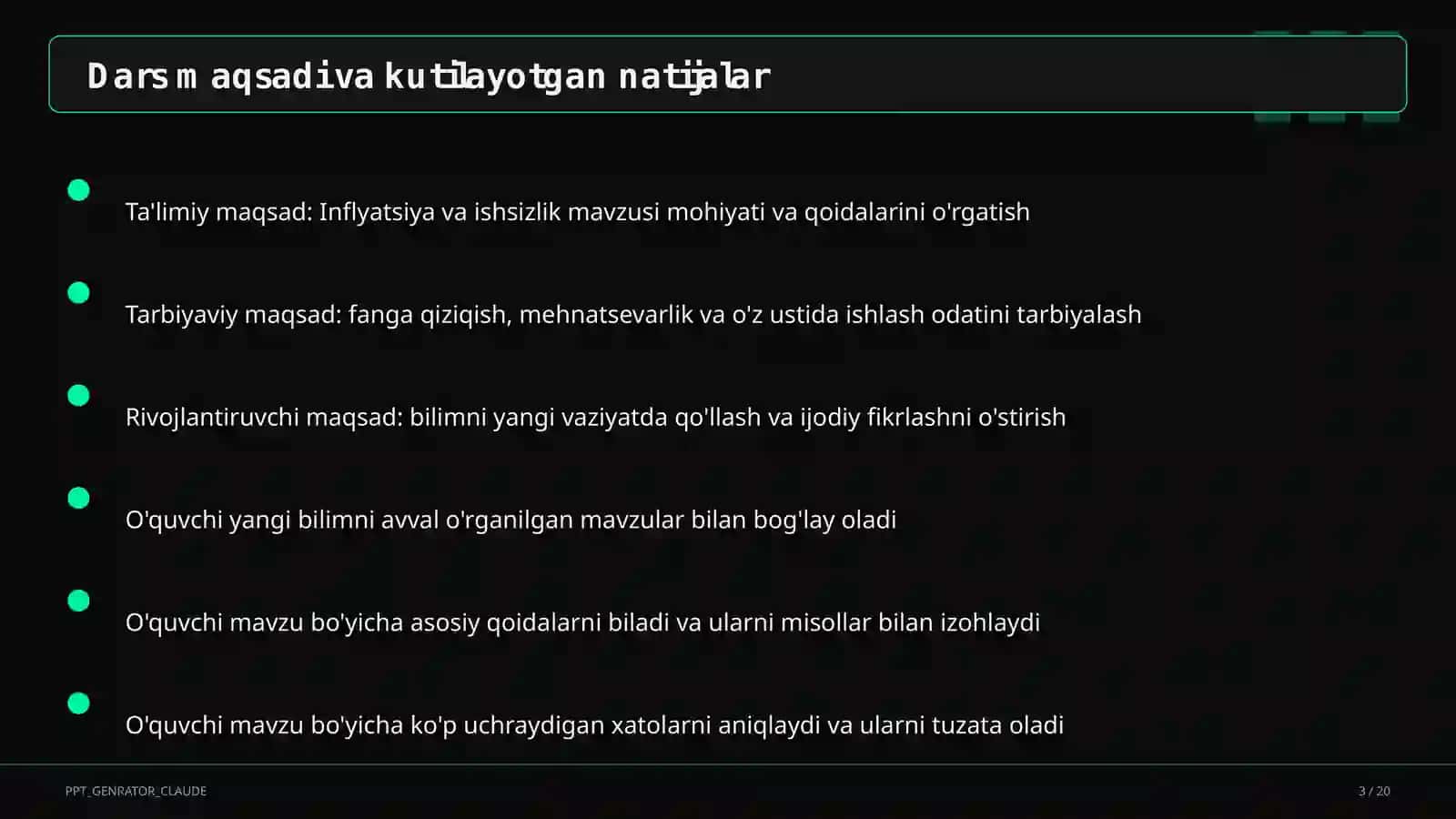 Inflyatsiya va ishsizlik (11-sinf) 3