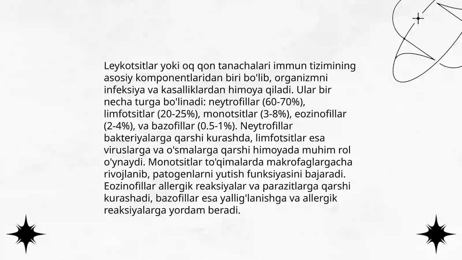 Leykotsitlar tibbiyotdagi ahamiyati 3