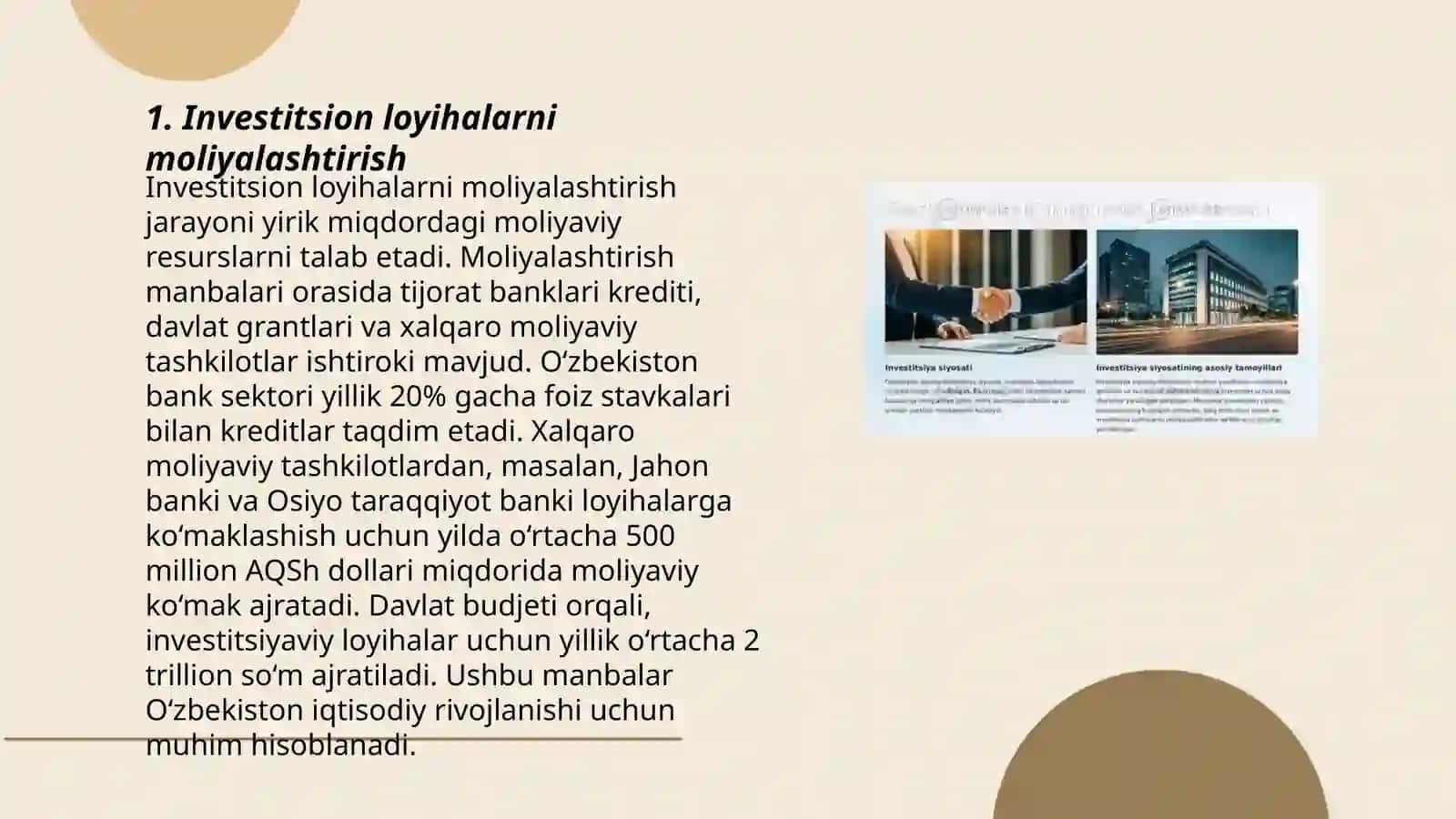 Investitsion loyihalarni moliyalashtirish 3
