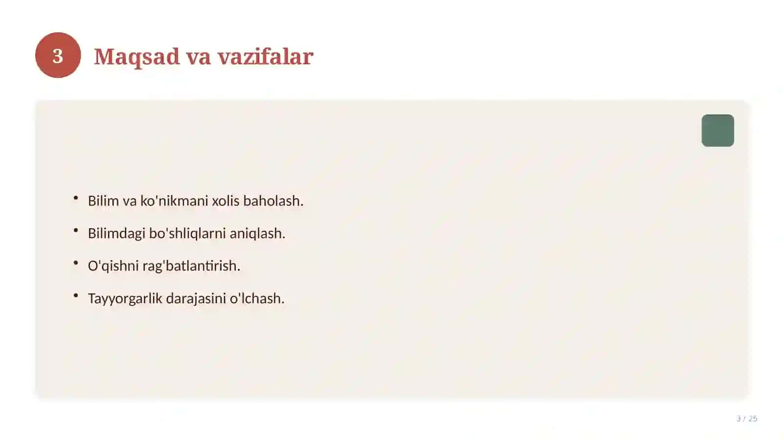 O'zbekiston Tarixi fanidan 8-sinf 3
