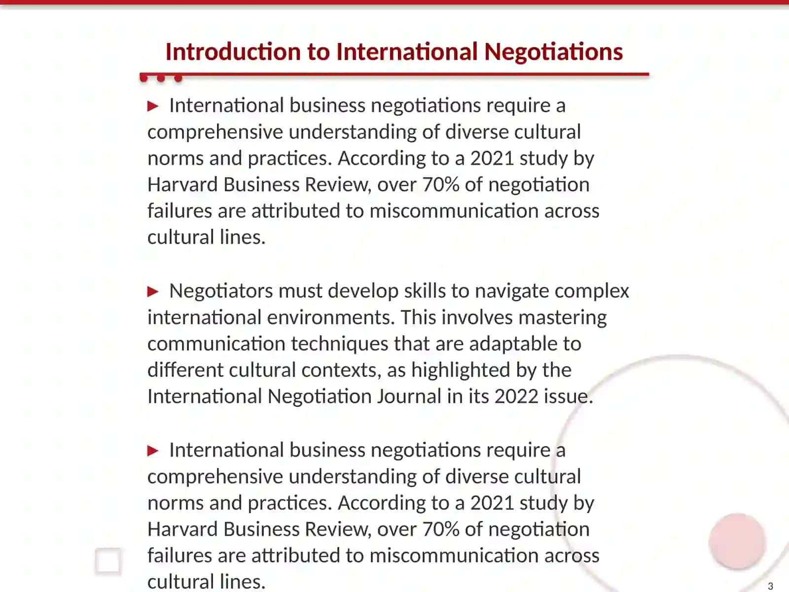 Introduction to International Negotiations 3