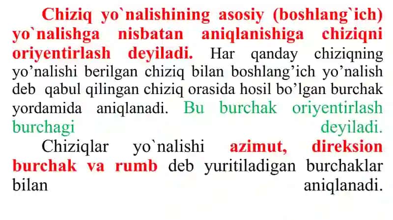 Oriyentirlash 3