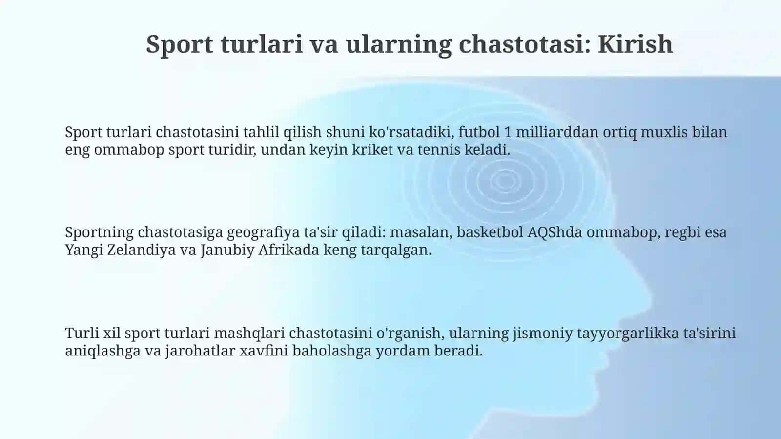 Sport bilan shugʻullanish turi va chastotasi 3