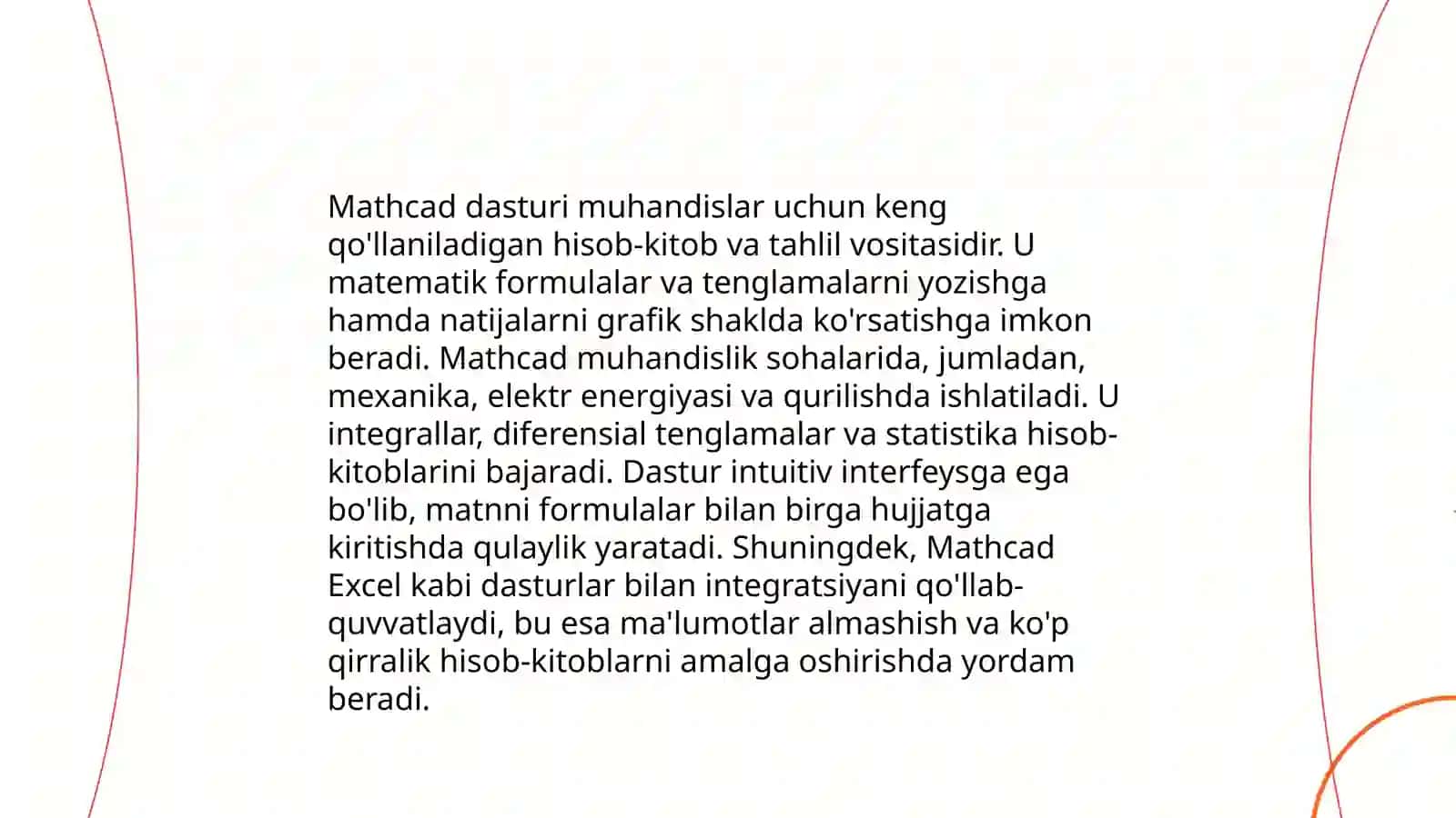 Matcad Dasturini Texnik sohalarda qo'llash 3