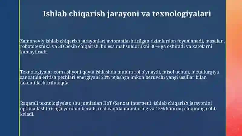 Ishlab chiqarish jarayoni va natijalari 3