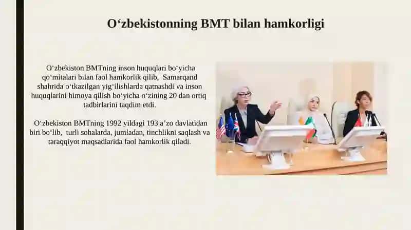 Oʻzbekistonning BMT bilan hamkorligi 3