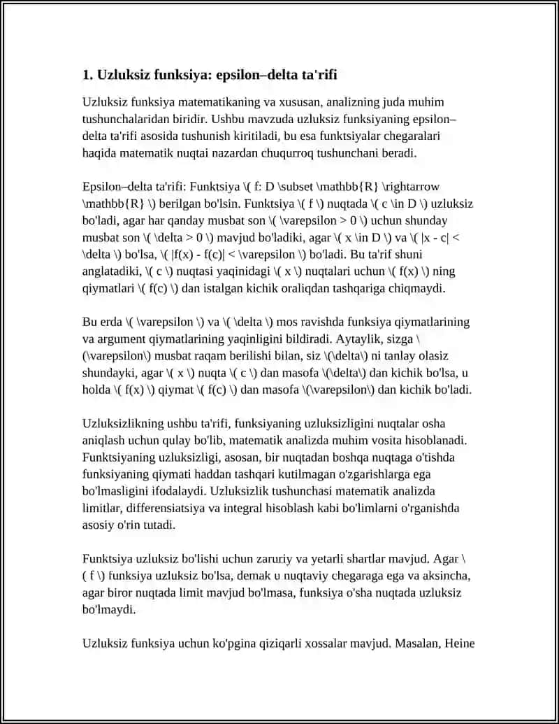 UZLUKSIZ FUNKSIYA VA UNING XOSSALARI 3