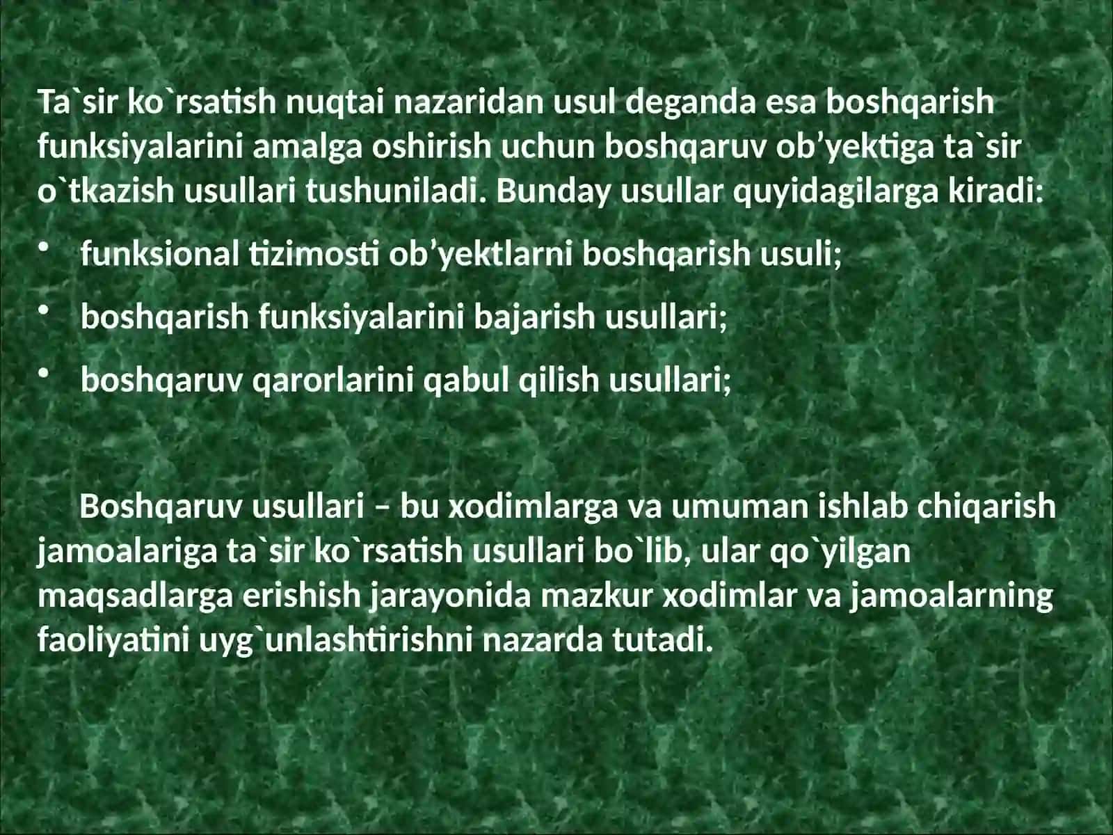 Boshqaruv usullari 3